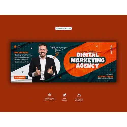Digital marketing agency and corporate facebook cover template