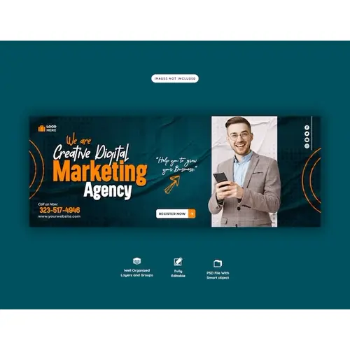Digital marketing agency and corporate facebook cover template