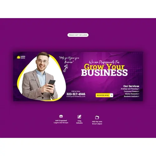 Digital marketing agency and corporate facebook cover template