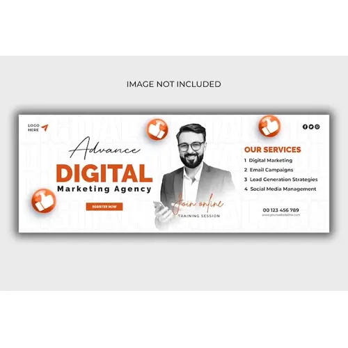 Digital marketing agency and corporate Facebook cover template