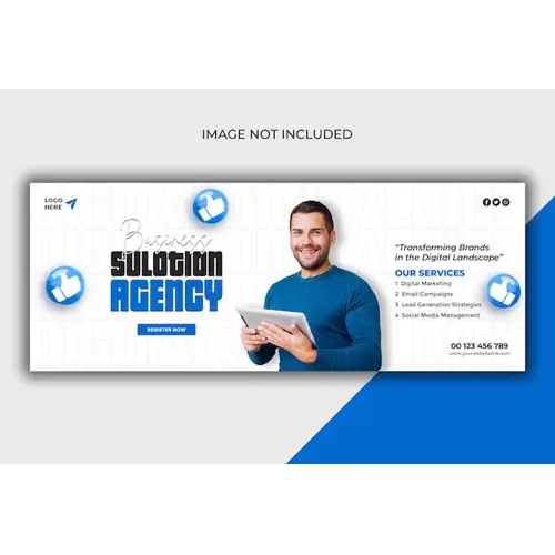 Digital marketing agency and corporate Facebook cover template