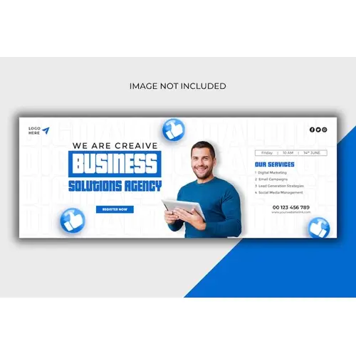 Digital marketing agency and corporate Facebook cover template