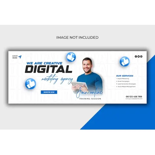 Digital marketing agency and corporate Facebook cover template