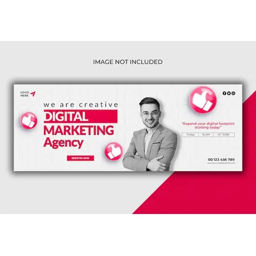 Digital marketing agency and corporate Facebook cover template