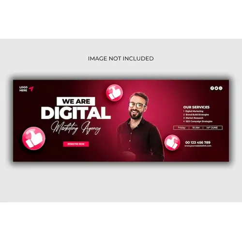 Digital marketing agency and corporate Facebook cover template