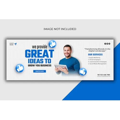 Digital marketing agency and corporate Facebook cover template