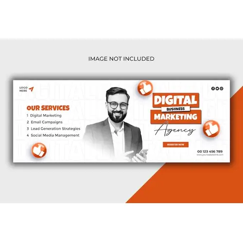 Digital marketing agency and corporate Facebook cover template