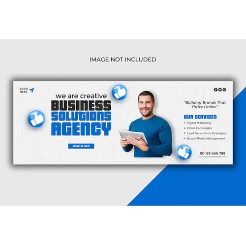 Digital marketing agency and corporate Facebook cover template