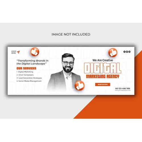 Digital marketing agency and corporate Facebook cover template
