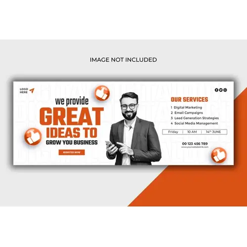 Digital marketing agency and corporate Facebook cover template
