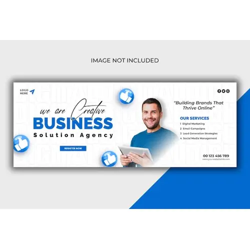 Digital marketing agency and corporate Facebook cover template
