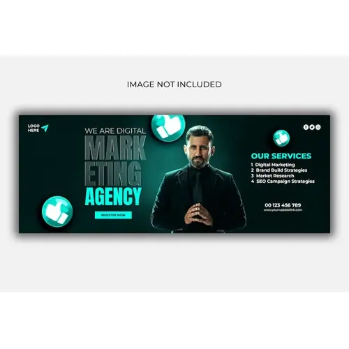 Digital marketing agency and corporate Facebook cover template