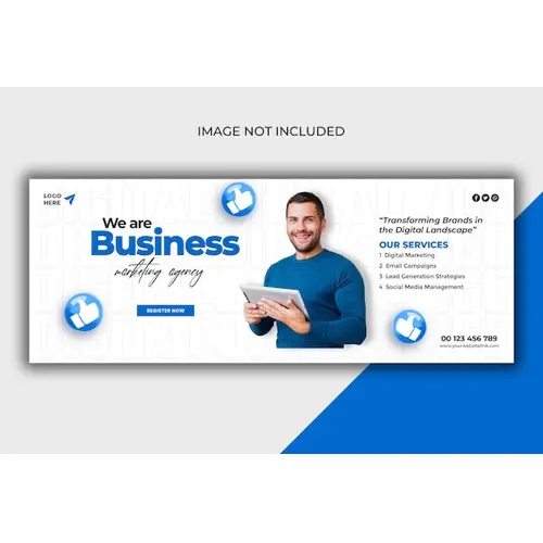 Digital marketing agency and corporate Facebook cover template