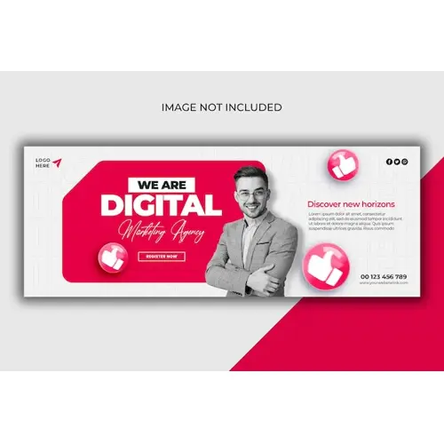 Digital marketing agency and corporate Facebook cover template