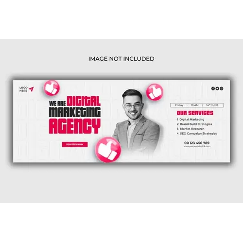 Digital marketing agency and corporate Facebook cover template