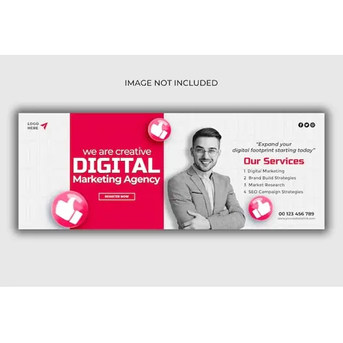 Digital marketing agency and corporate Facebook cover template