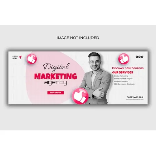 Digital marketing agency and corporate Facebook cover template