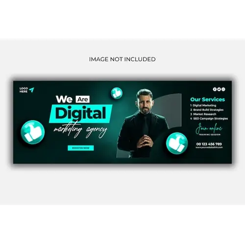 Digital marketing agency and corporate Facebook cover template