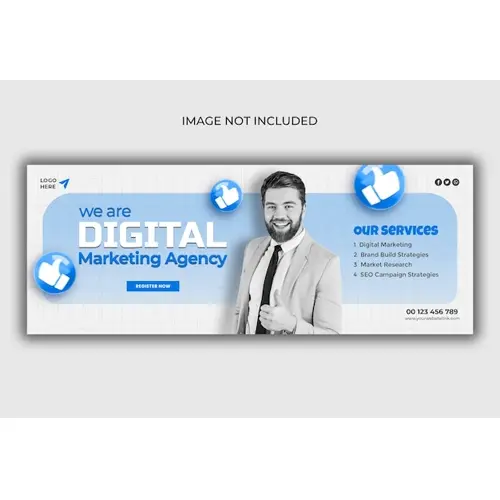Digital marketing agency and corporate Facebook cover template