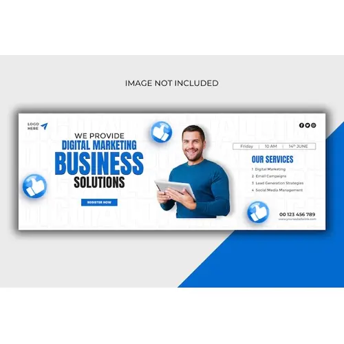 Digital marketing agency and corporate Facebook cover template