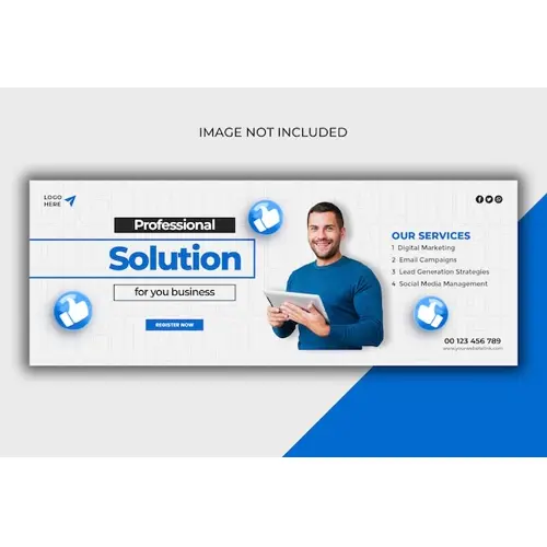 Digital marketing agency and corporate Facebook cover template