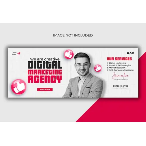 Digital marketing agency and corporate Facebook cover template