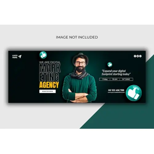 Digital marketing agency and corporate Facebook cover template
