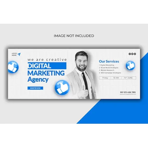 Digital marketing agency and corporate Facebook cover template