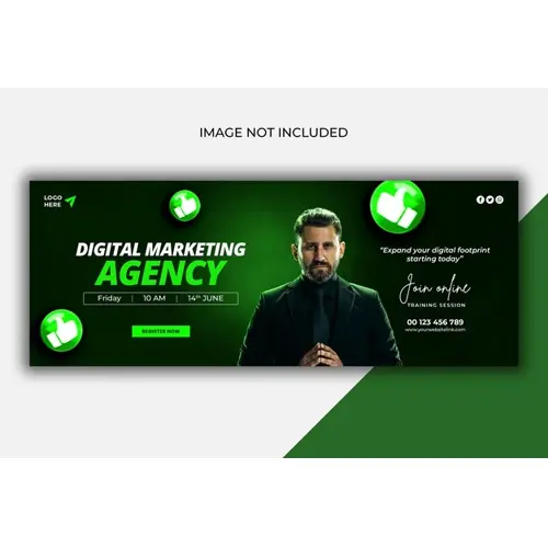 Digital marketing agency and corporate Facebook cover template