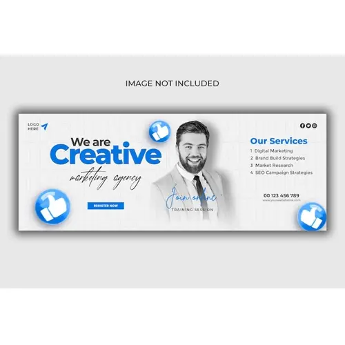 Digital marketing agency and corporate Facebook cover template