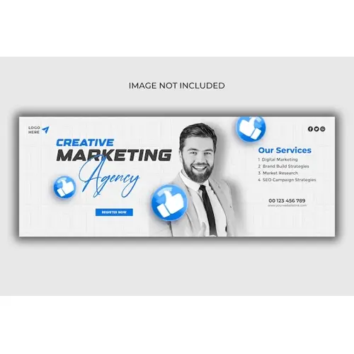 Digital marketing agency and corporate Facebook cover template