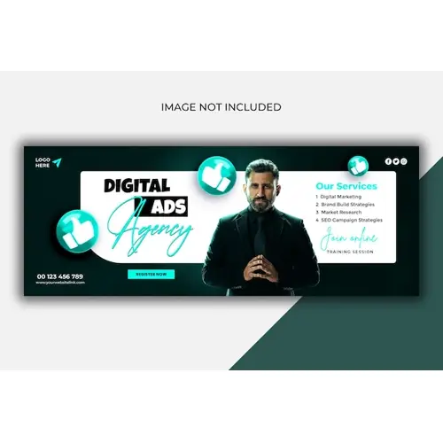 Digital marketing agency and corporate Facebook cover template