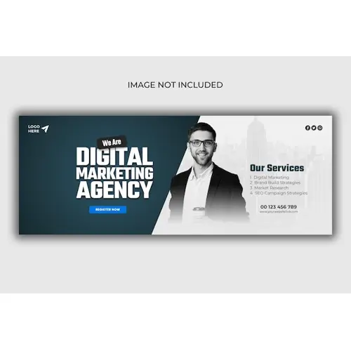 Digital marketing agency and corporate Facebook cover template