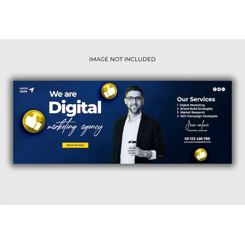 Digital marketing agency and corporate Facebook cover template
