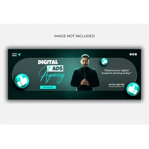 Digital marketing agency and corporate Facebook cover template