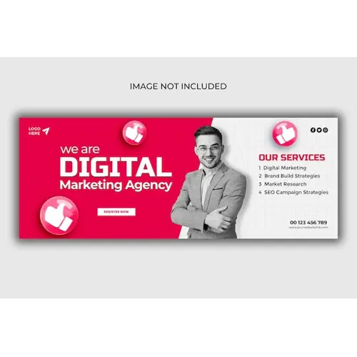 Digital marketing agency and corporate Facebook cover template