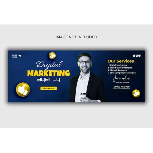 Digital marketing agency and corporate Facebook cover template