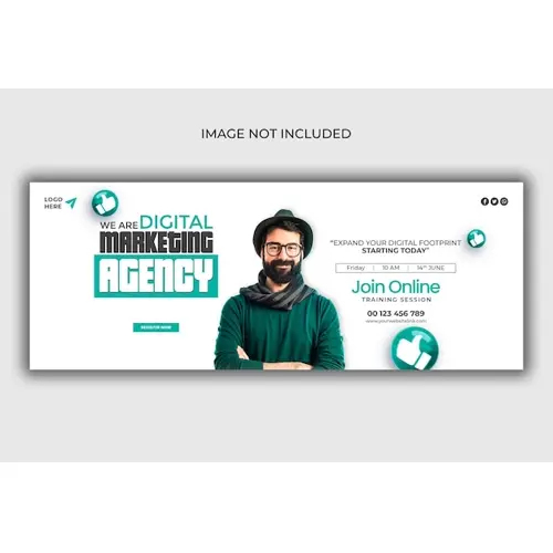 Digital marketing agency and corporate Facebook cover template