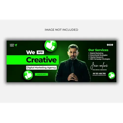 Digital marketing agency and corporate Facebook cover template