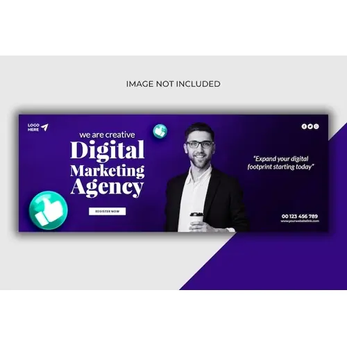 Digital marketing agency and corporate Facebook cover template