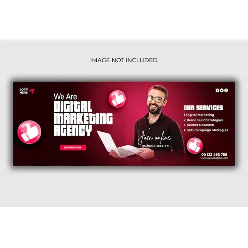 Digital marketing agency and corporate Facebook cover template