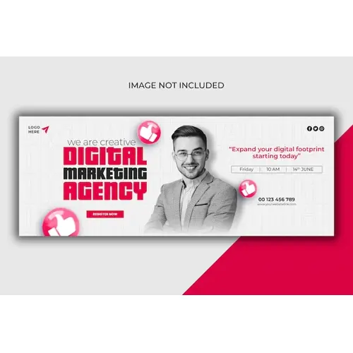Digital marketing agency and corporate Facebook cover template