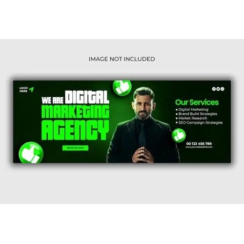 Digital marketing agency and corporate Facebook cover template
