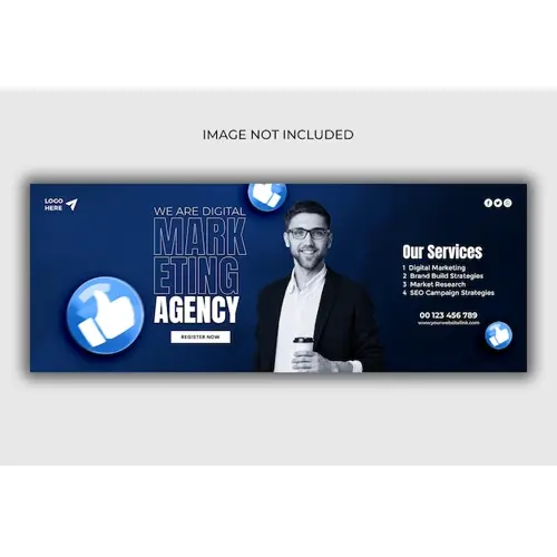 Digital marketing agency and corporate Facebook cover template