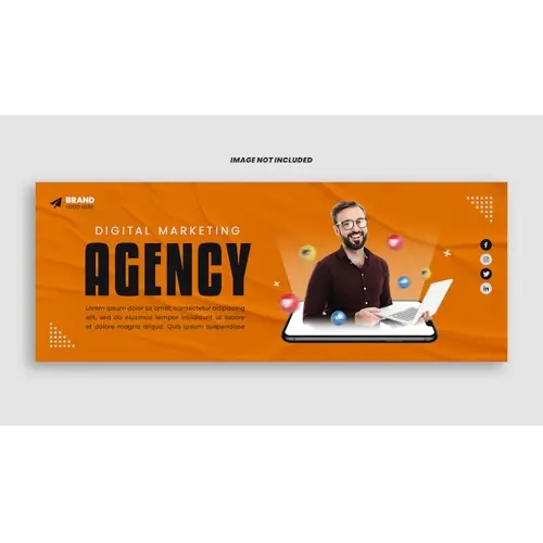 Digital Marketing Agency Orange Facebook Cover Templatae