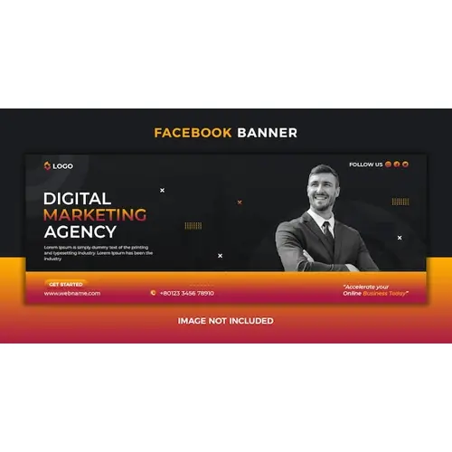Digital marketing agency social media post facebook cover and web banner template