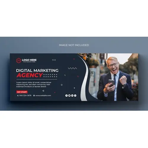 Digital marketing agency social media web banner flyer and facebook cover photo design template