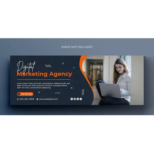 Digital marketing agency social media web banner flyer and facebook cover photo design template