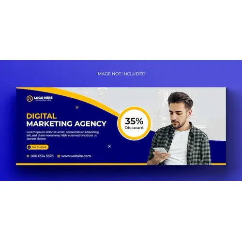 Digital marketing agency social media web banner flyer and facebook cover photo design template