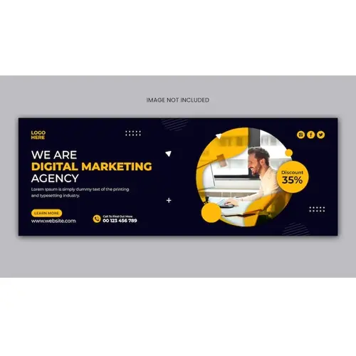 Digital marketing business agency Facebook cover or web banner template